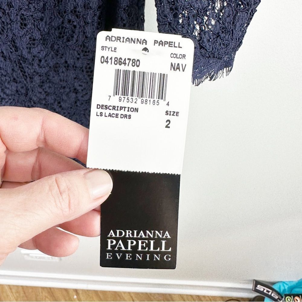 Adrianna Papell NWT Laced Scallop Hem Short‎ Dress Navy Size 2 Blogger Fave - Picture 9 of 16
